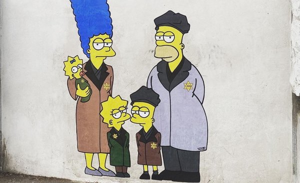 Un artista pintó a Los Simpson como deportados judíos para recordar el  Holocausto | El Diario de la República